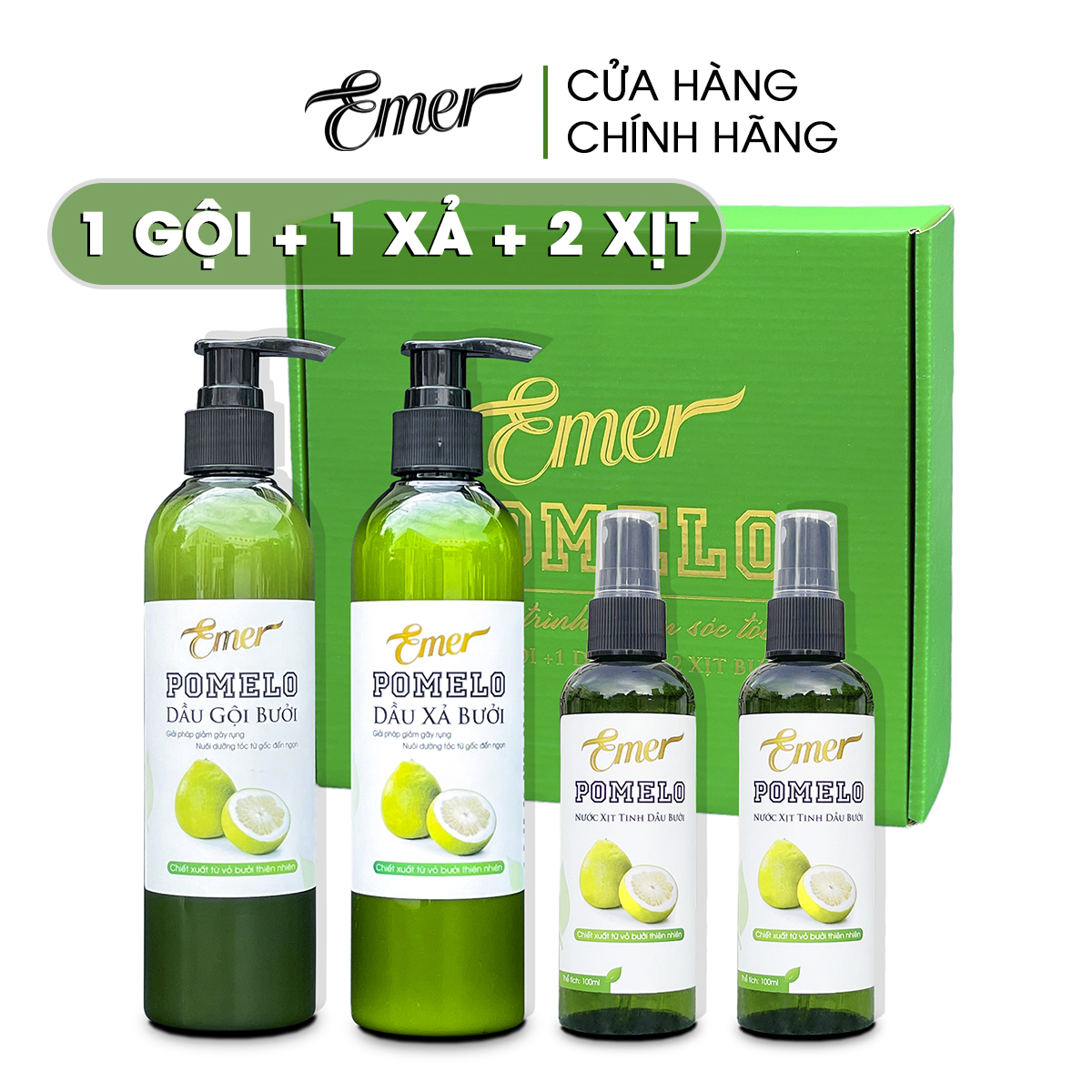 Gội xả 2 xịt tóc bưởi