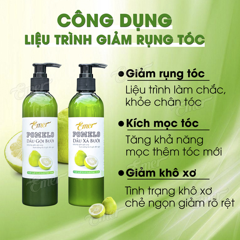 Dầu gội bưởi và dầu xả Emer