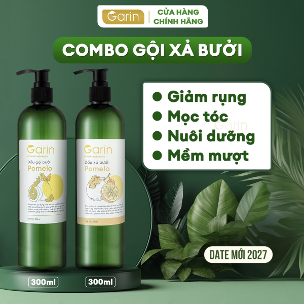 Bộ đôi Dầu gội + Dầu xả bưởi Pomelo Emer (300ml x 2) giúp giảm rụng tóc, kích mọc tóc, nuôi dưỡng tóc từ gốc đến ngọn
