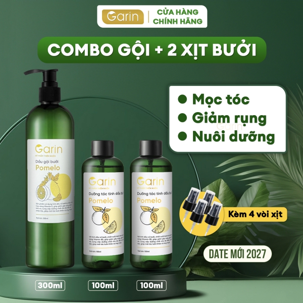 Liệu trình 1 chai Dầu gội + 2 chai Tinh dầu bưởi Pomelo Emer giúp giảm rụng tóc, kích mọc tóc nhanh gấp 2 đến 3 lần